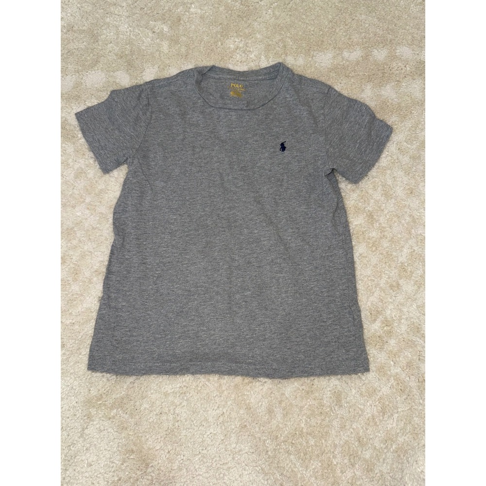 Polo Ralph Lauren Boys Heather Grey Short Sleeve Pony Logo T-Shirt Size 7